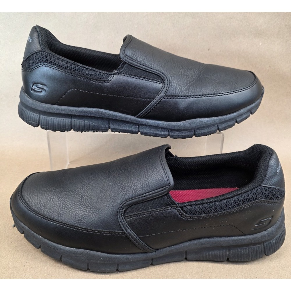 Skechers (Sz 11) Work Nampa Groton Slip Resistant On Shoes Black 77157 Mens